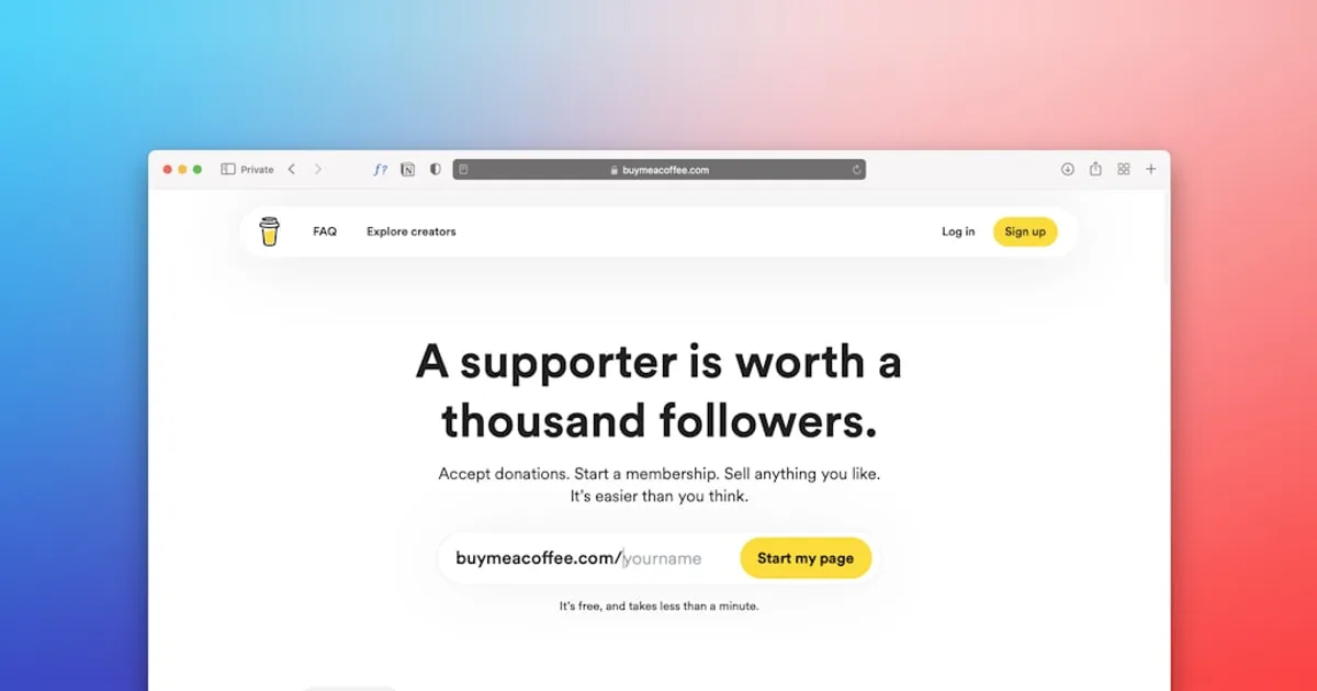 a computer screen with a message that reads, a support is worth a thousand followers